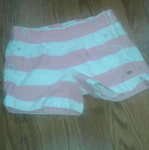 Pink and White striped shorts